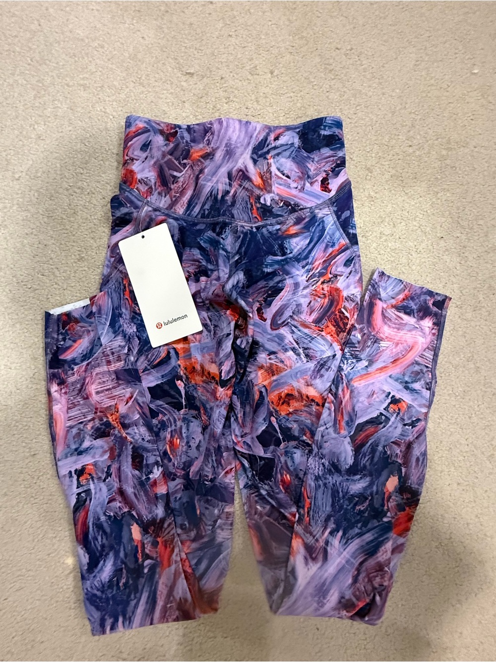 lululemon purple and red abstract athletic top NWT